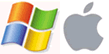 図：WindowsとMacintoshのロゴ